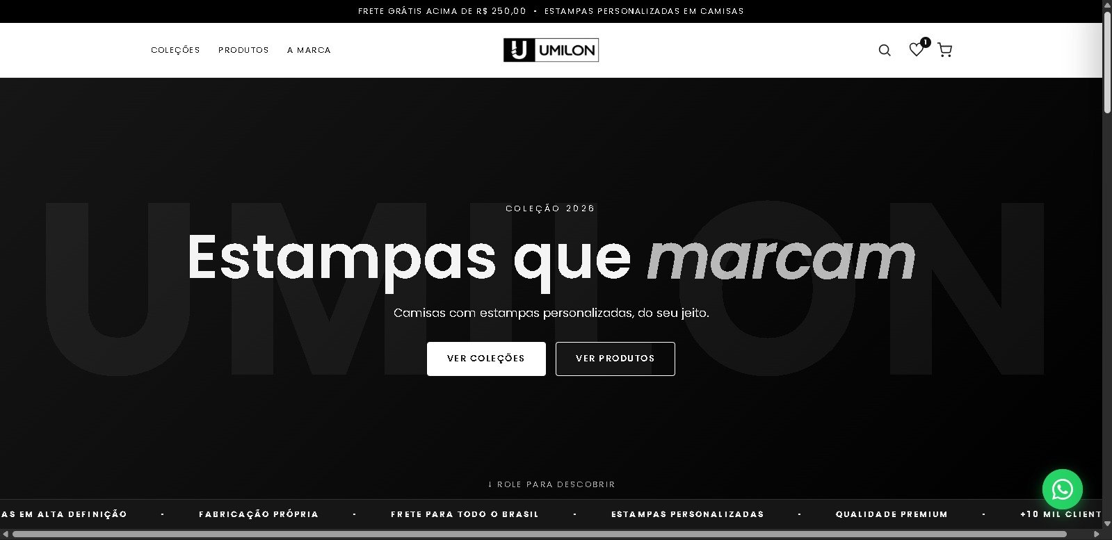 WS Store — loja virtual Umilon